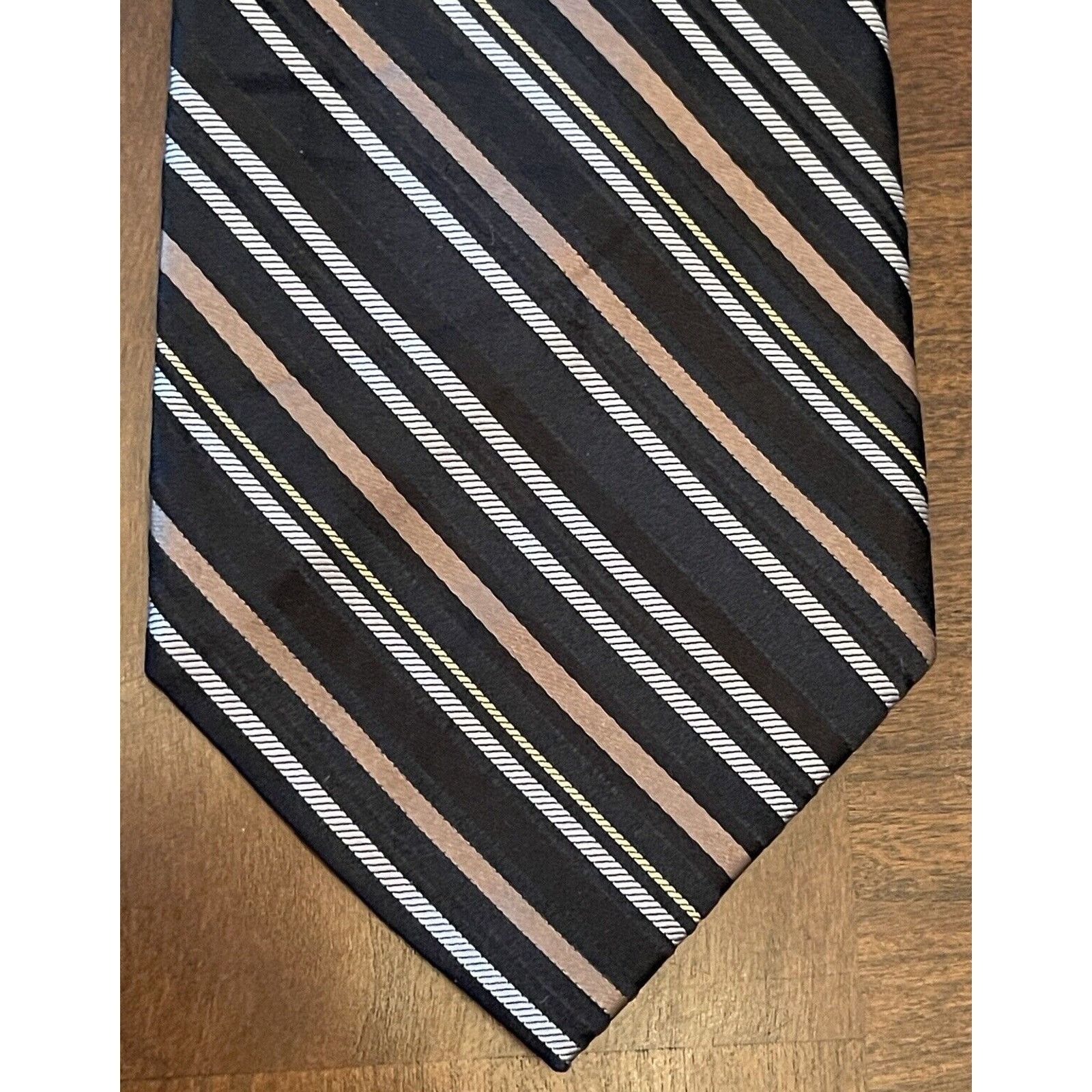 DKNY Dkny Black Brown 100% Silk Men’s Neck Tie Made In China Size ONE SIZE - 1 Thumbnail