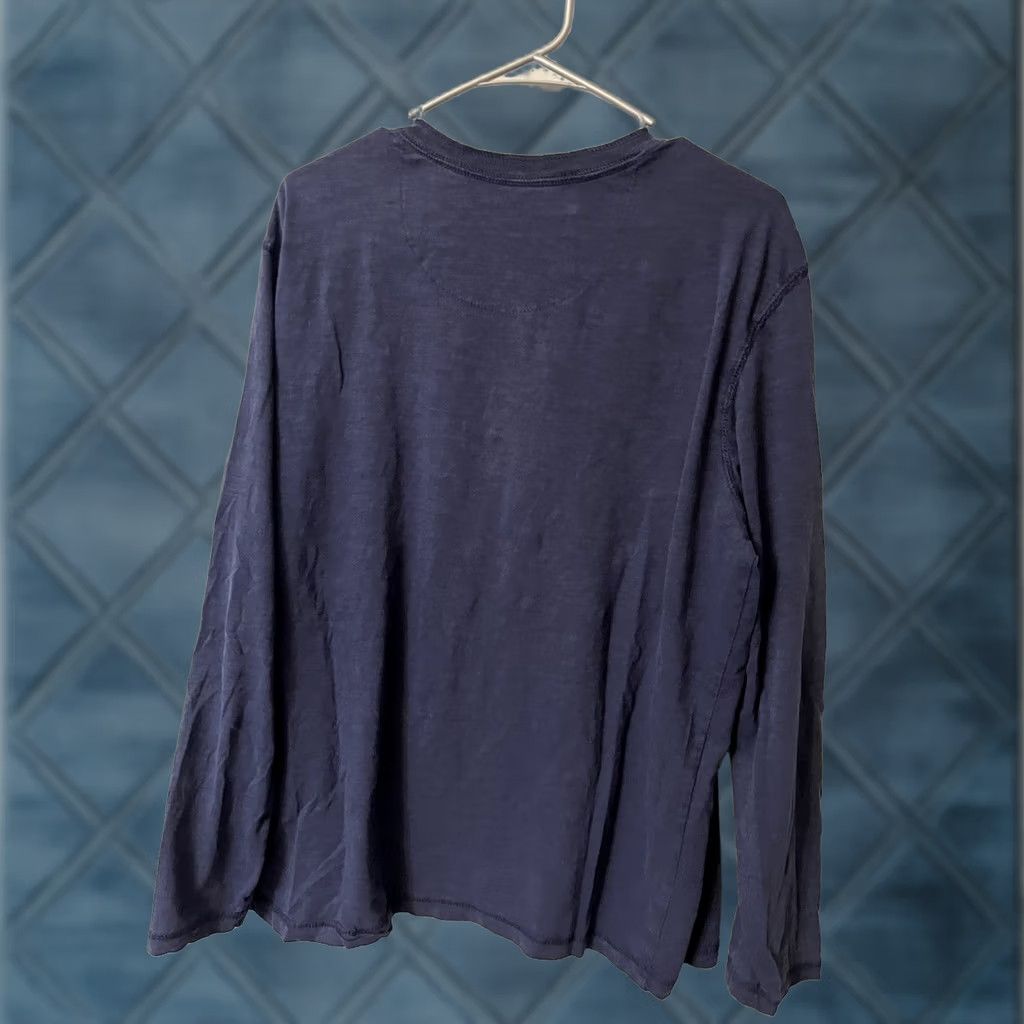 Lee Lee Henley Shirt Men's Size XL Navy Blue Solid Long Sleeve Size US XL / EU 56 / 4 - 1 Thumbnail