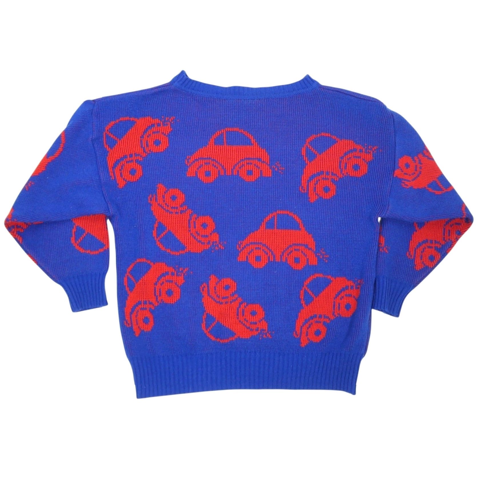 Vintage VINTAGE Fetagetti Car Print Sweater Blue Red 80s Women L Knit Crew Neck Long Sleeve Pullover Casual Autumn Winter 80s Cars Ladies Size L / US 10 / IT 46 - 3 Thumbnail