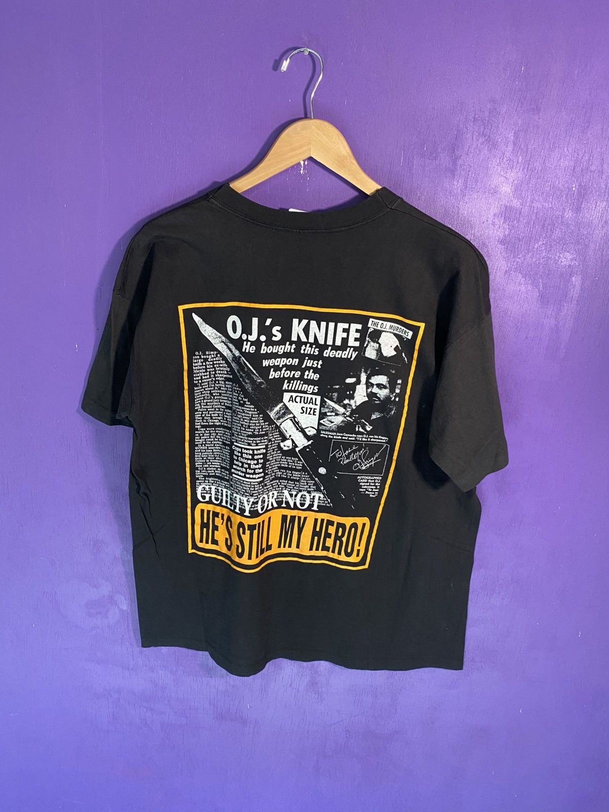 Rap Tees Vintage 90s OJ Simpson still my hero rap tee Size US XL / EU 56 / 4 - 2 Thumbnail