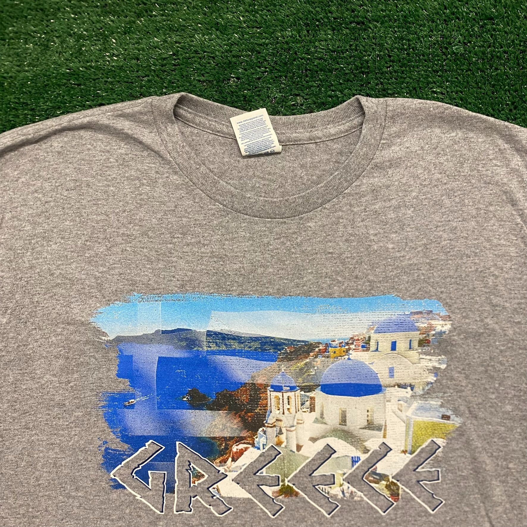 Delta Vintage Y2K Greece T-Shirt Gray Mediterranean Travel Souveni Size US XL / EU 56 / 4 - 2 Thumbnail
