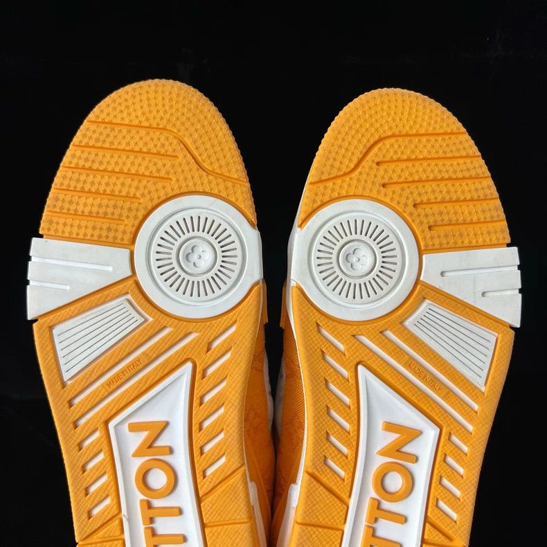 Louis Vuitton Louis Vuitton Trainer white and yellow denim board shoes Size US 9.5 / EU 42-43 - 8 Thumbnail
