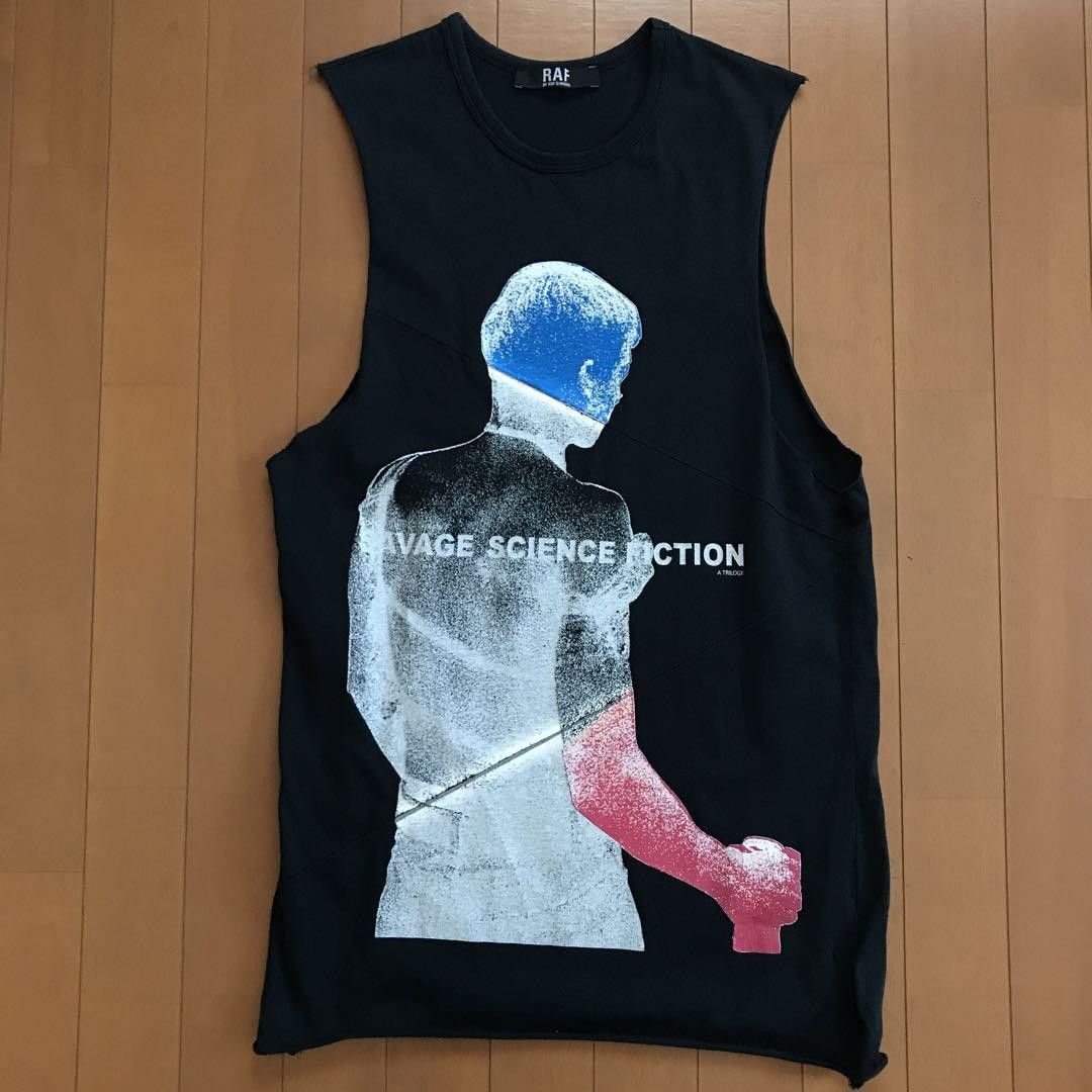 image of Raf By Raf Simons x Raf Simons Ss06 "savage Science Fiction" Tank Top in Black, Men's (Size Medium)