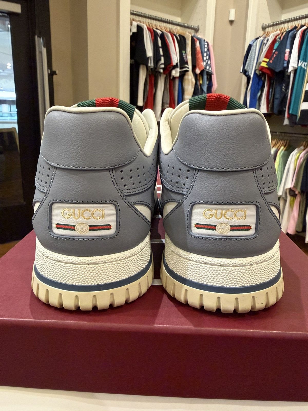 Gucci Gucci Re Web Sneakers - Grey Size US 6.5 / EU 39-40 - 3 Thumbnail
