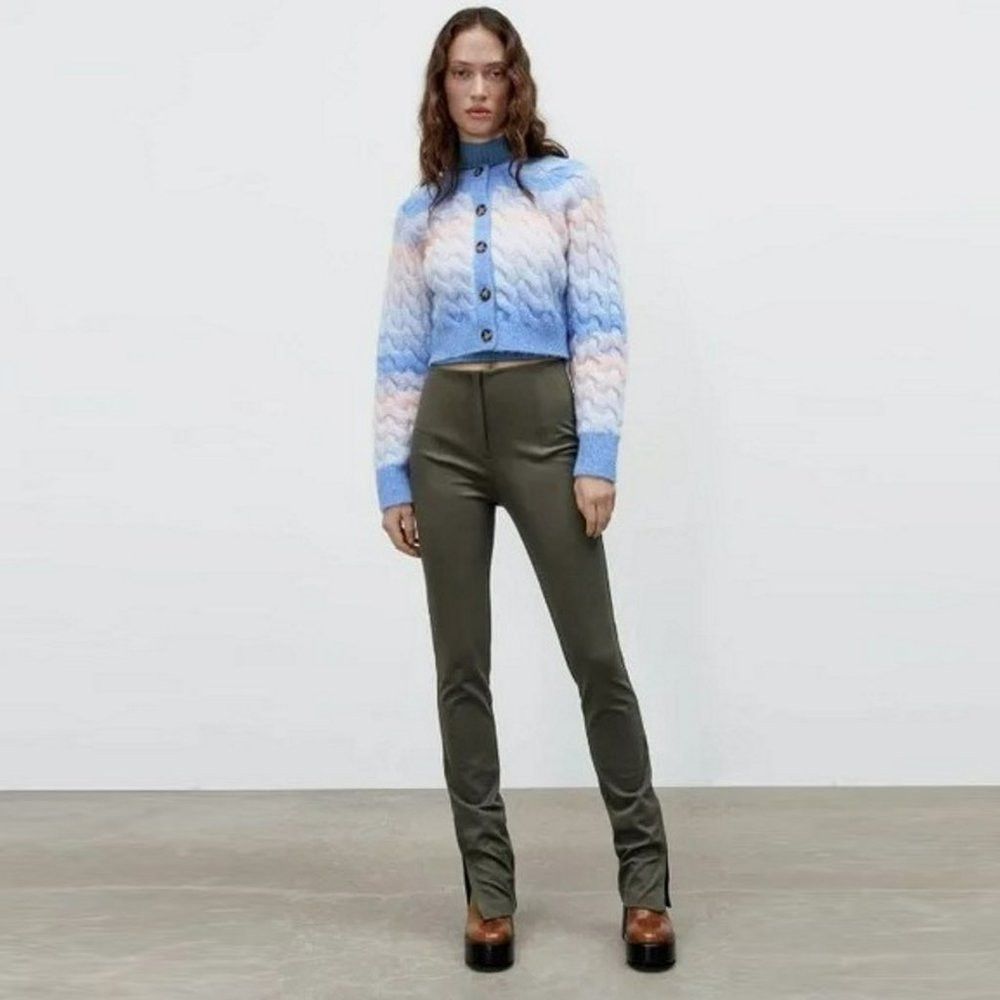 Zara NWT New Zara Grey Pants With Side Vents Size M Size 32" / US 10 / IT 46 - 2 Thumbnail