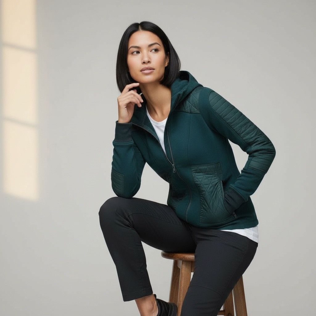 Lululemon LULULEMON FLEECY KEEN II QUILTED JACKET REMOVABLE HOOD Green Size S / US 4 / IT 40 - 1 Thumbnail