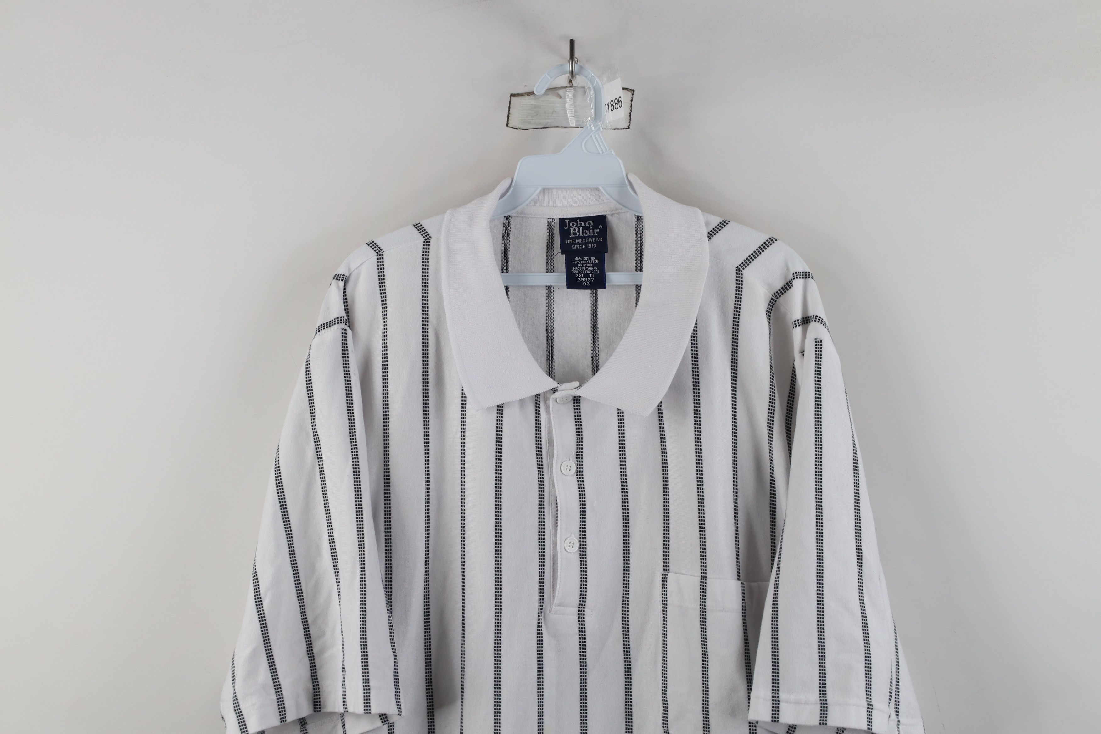 Vintage Vintage 90s Streetwear Striped Pullover Polo Shirt Mafia Size US XXL / EU 58 / 5 - 2 Thumbnail