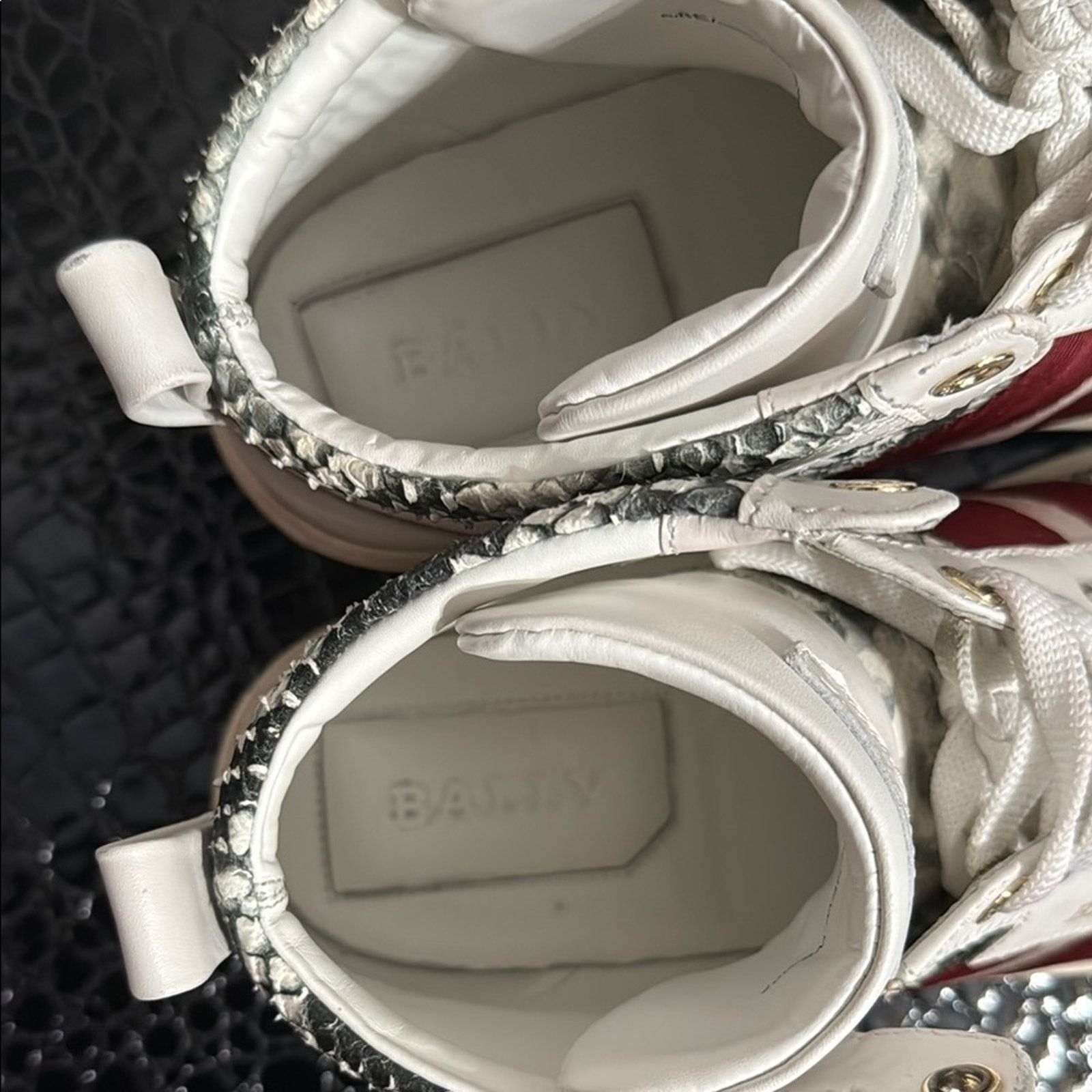 Bally Bally Hedern Snake Embossed White Leather High Top Sneakers Size US 9 / EU 42 - 7 Thumbnail