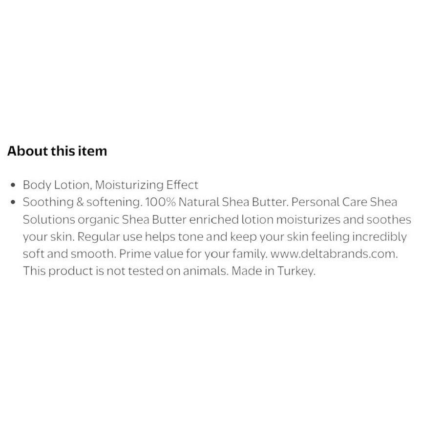 Designer Shea Solutions Natural Shea Butter Body Lotion Soothes & Sof Size ONE SIZE - 3 Thumbnail