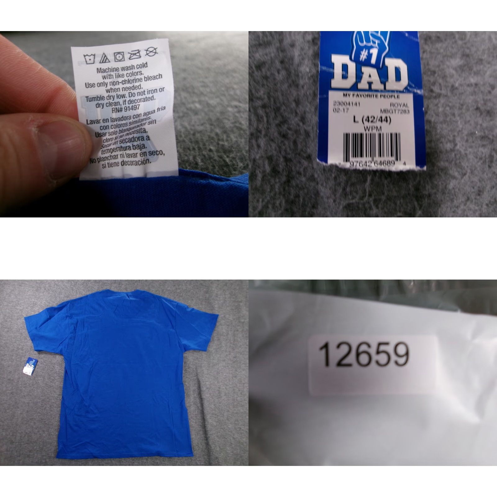 Vintage VINTAGE Dad Graphic Print T-Shirt Men Large Blue "My Favorite People Call Me Dad" Casual Classic Mens Size US L / EU 52-54 / 3 - 8 Thumbnail