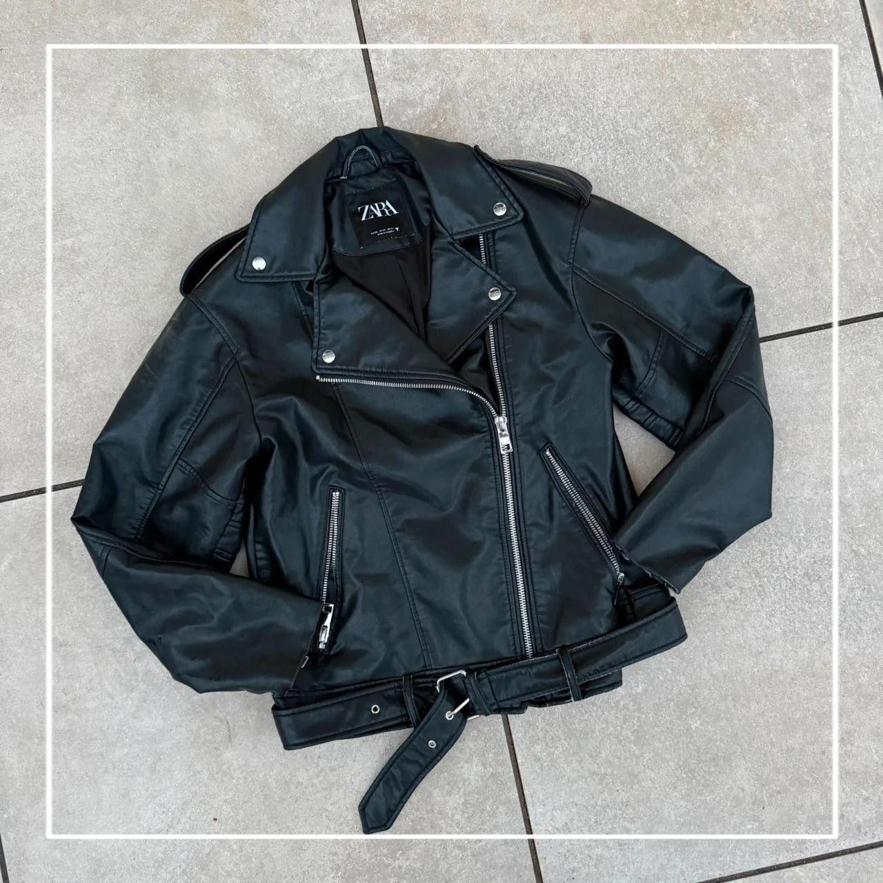 Zara Zara Biker Jacket Leather Black Size US S / EU 44-46 / 1 - 2 Thumbnail