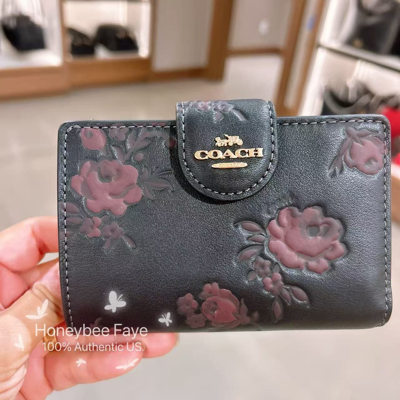 Medium Corner Zip Wallet With Floral Print CCR20