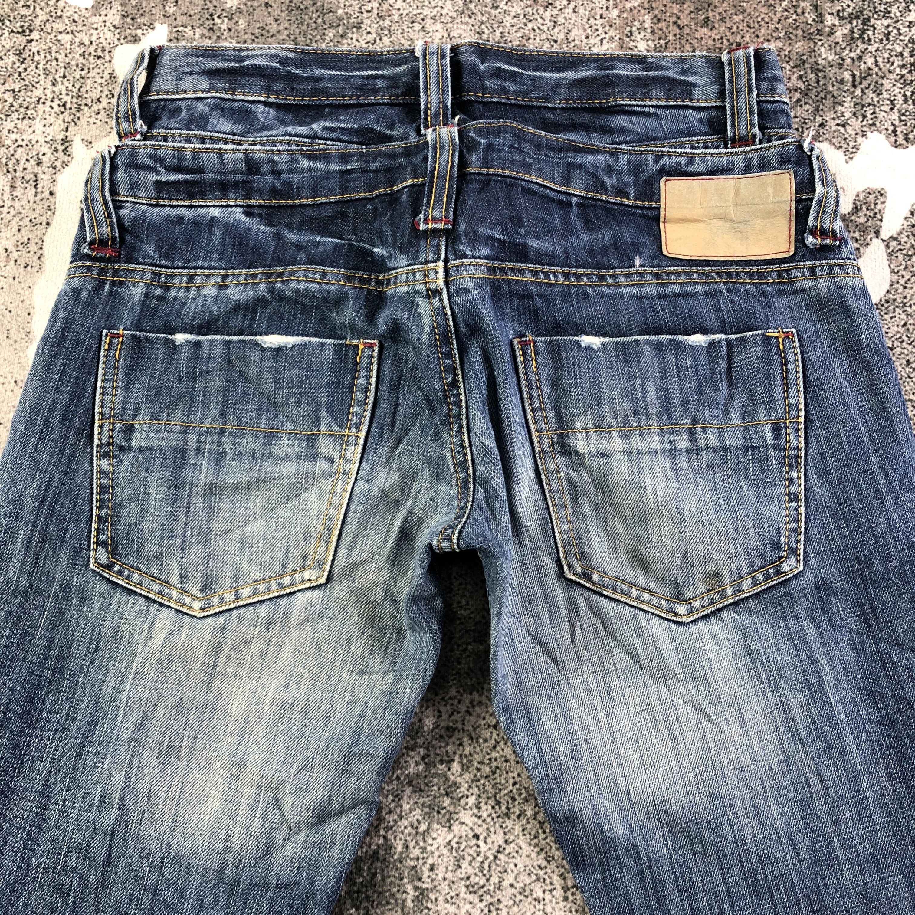 Japanese Brand Lucky Store Distressed Double Waist Jeans KJ1974 Size US 28 / EU 44 - 4 Thumbnail