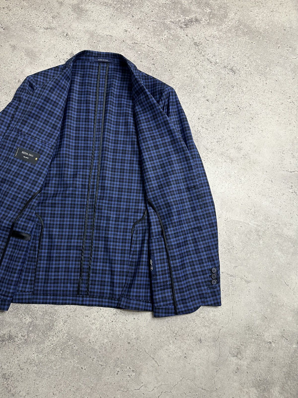 Boggi Boggi Milano Reda 1865 Blue Plaid Light Wool Button Blazer Size US S / EU 44-46 / 1 - 8 Thumbnail