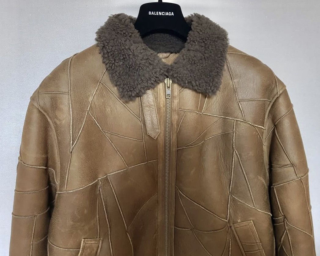 Supreme Supreme 18FW Patchwork Shearling B-3 Leather Jacket Size US M / EU 48-50 / 2 - 3 Thumbnail