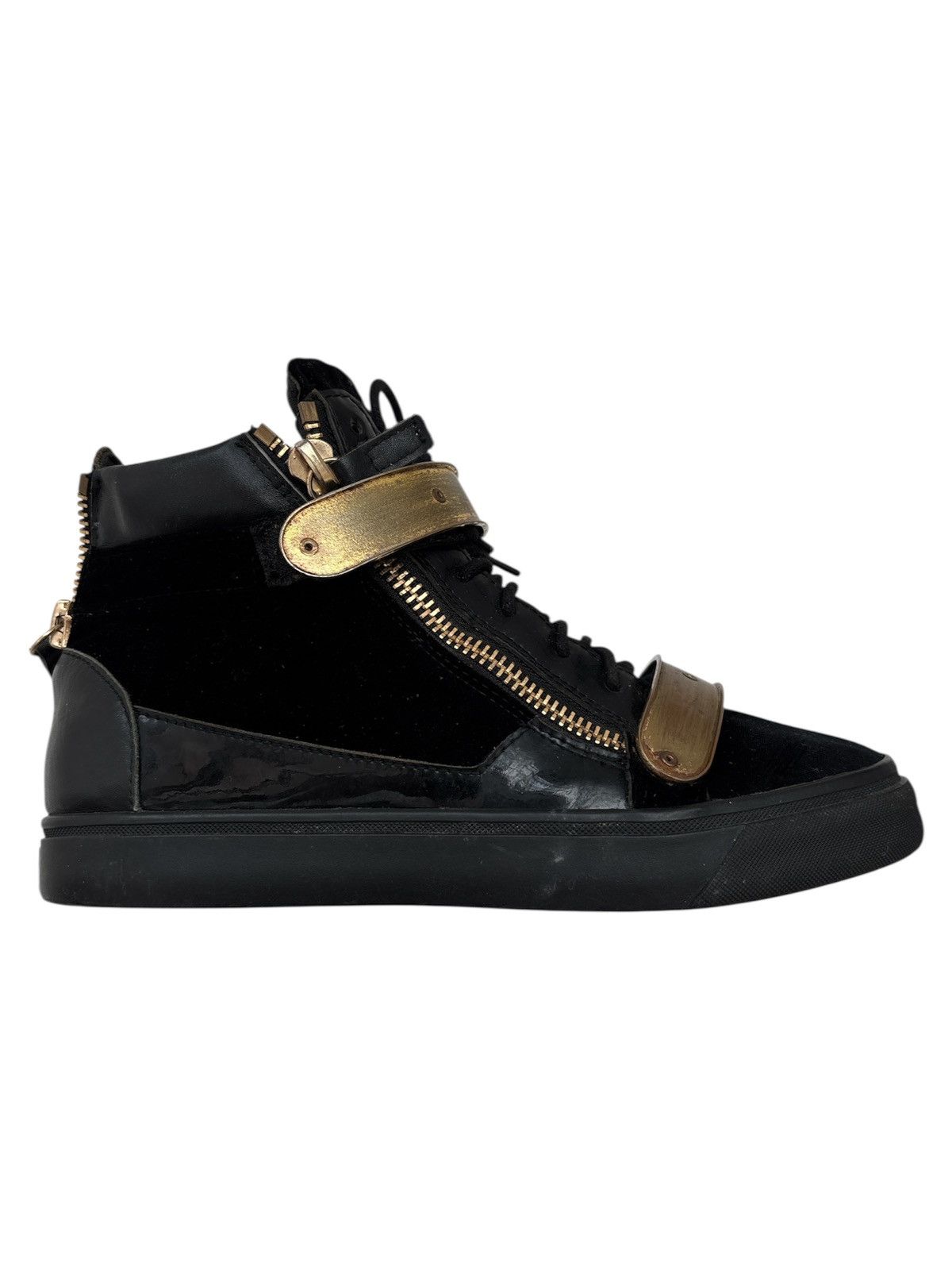 Giuseppe Zanotti Gold Strap Velvet High Top Sneakers Size US 8.5 / EU 41-42 - 1 Thumbnail