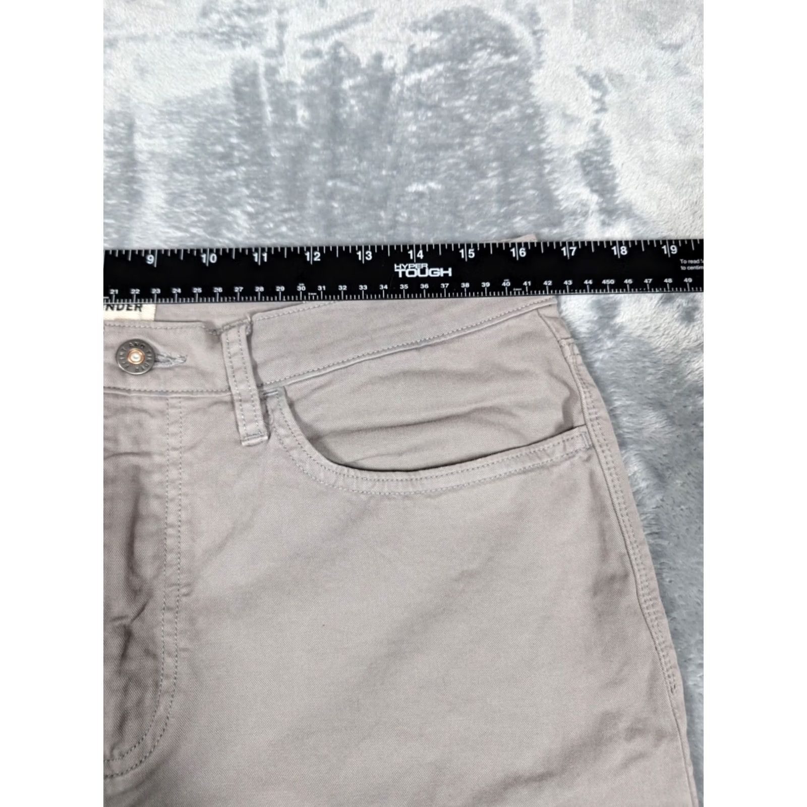Flint And Tinder Flint and Tinder Pants Men's 32x29.5 Slim Fit 5-Pocket Gray Canvas Cotton Blend Stretch Straight Leg Flat Front Modern City College PreppyMens Size US 32 / EU 48 - 2 Thumbnail