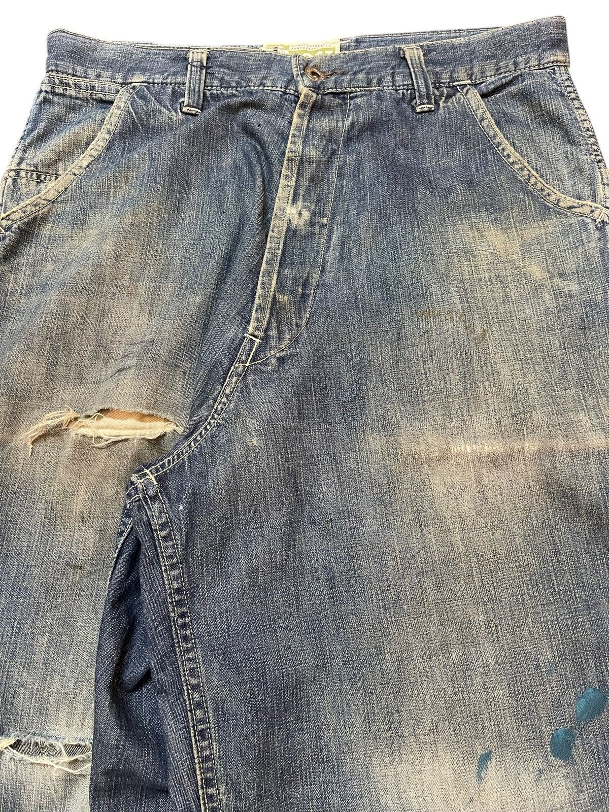 Post Overalls Vintage Japan Post Overall Mud Wash Style Ripped Baggy Jeans Size US 30 / EU 46 - 4 Thumbnail