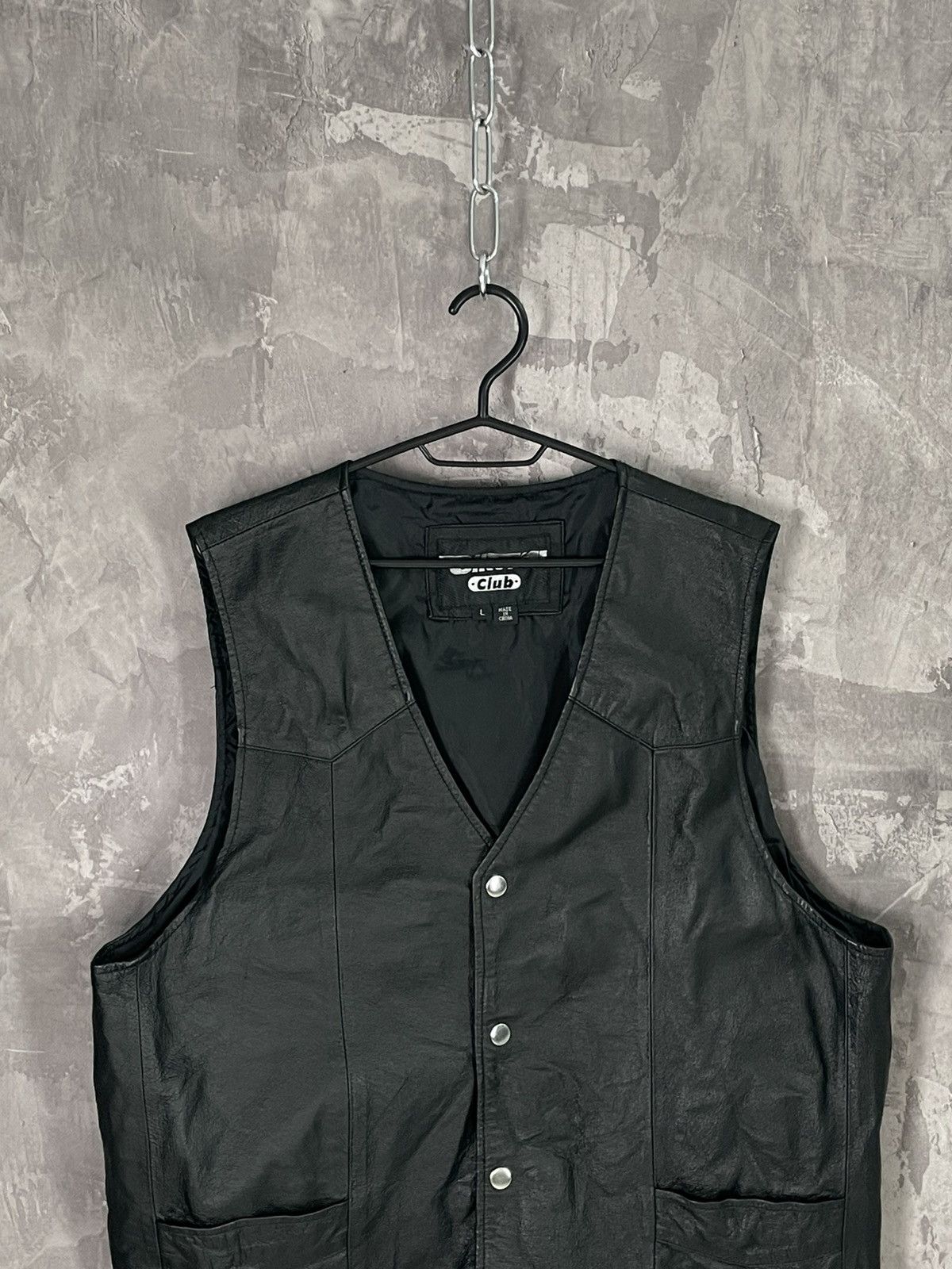 Vintage Vintage 90s Leather vest Avan-garde Biker style Size US L / EU 52-54 / 3 - 7 Thumbnail