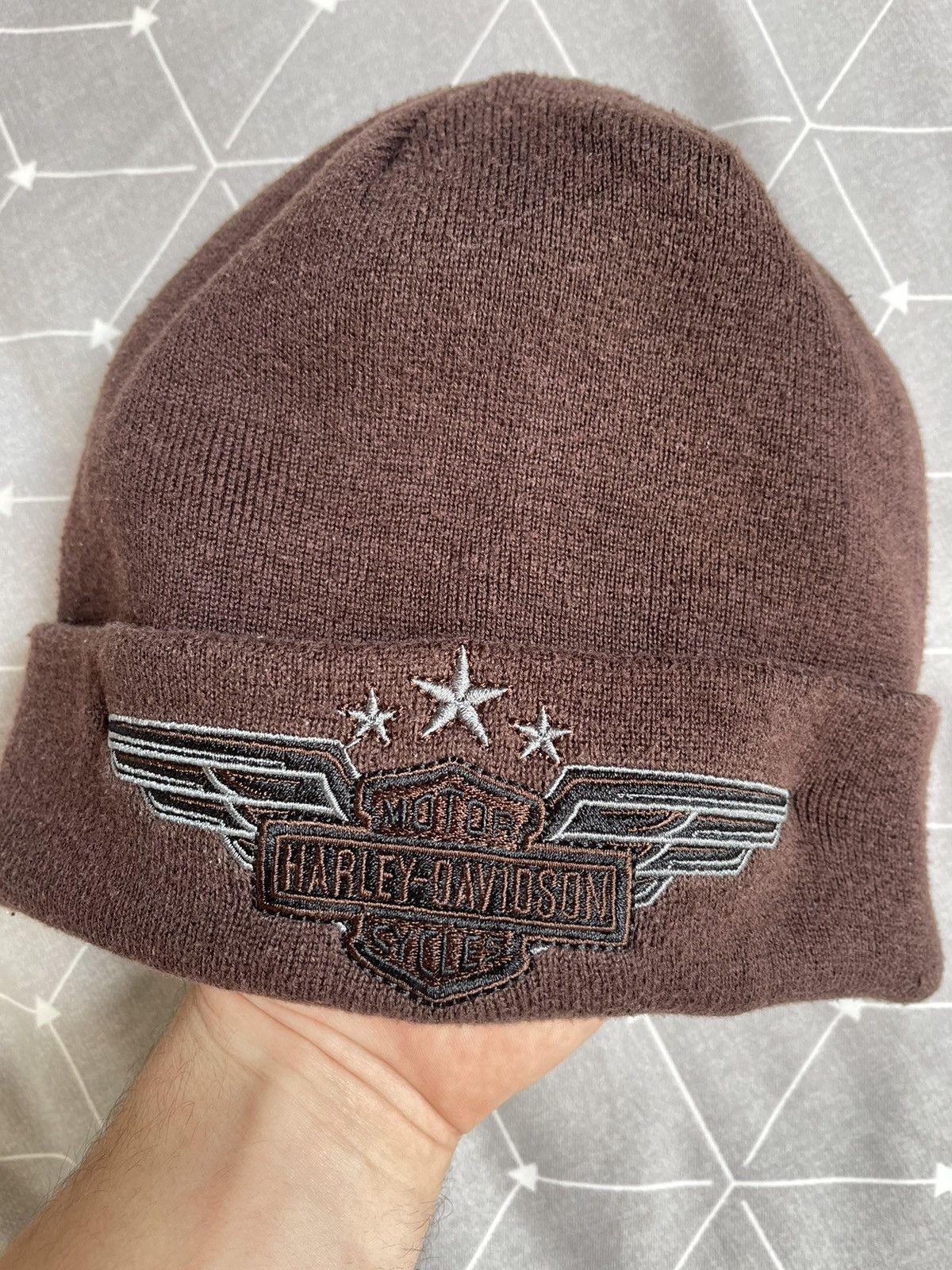 Harley Davidson × Vintage Vintage Y2k Harley Davidson Beanie Hat Motorcycles Washed Size ONE SIZE - 3 Thumbnail