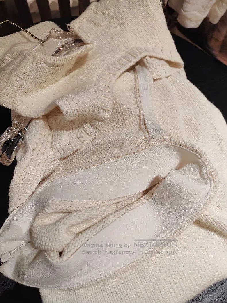 Fendi Fendi Off-white Knit Sleeveless Open Back Dress Size S / US 4 / IT 40 - 5 Thumbnail