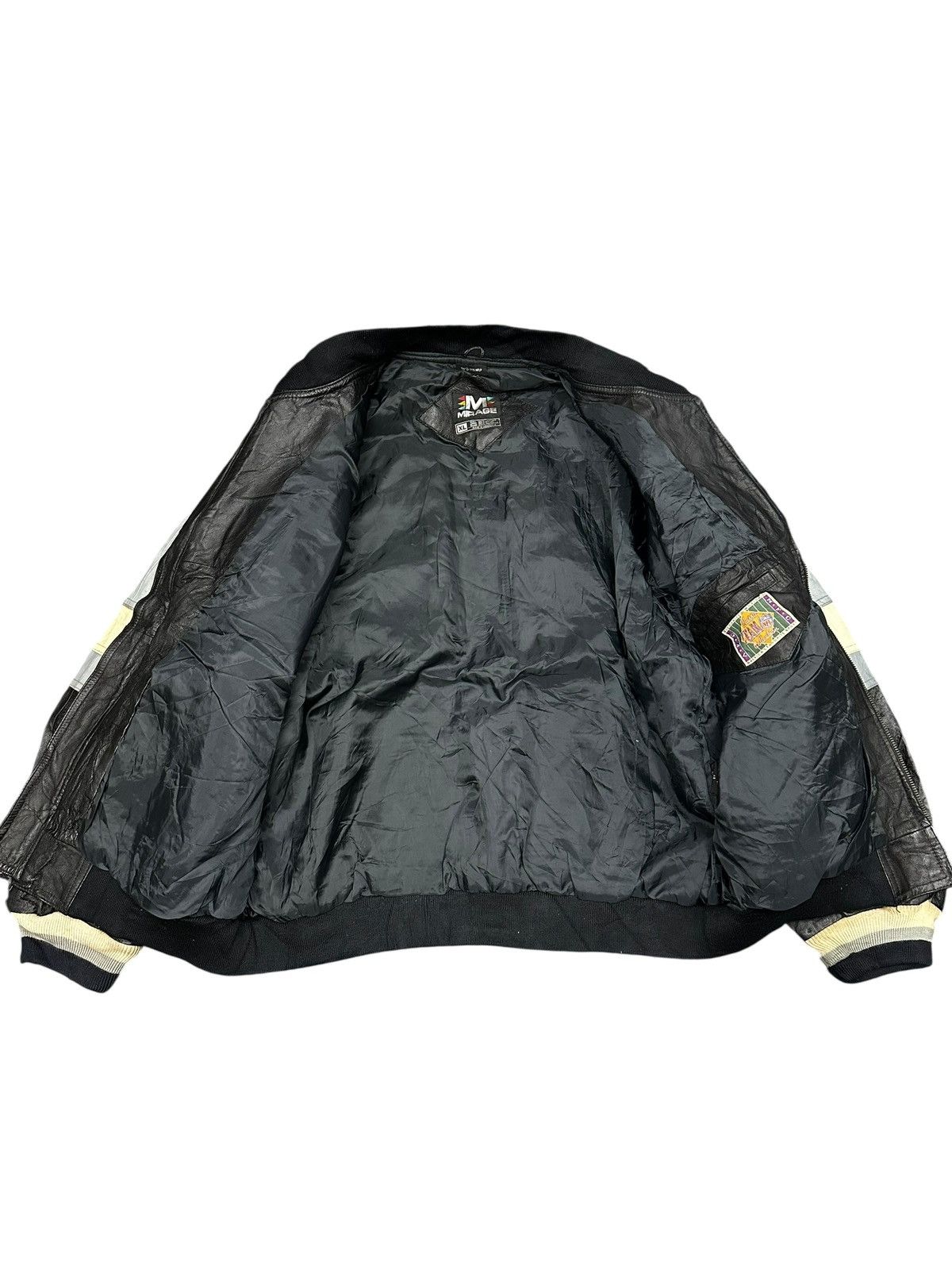 Mirage Vintage 90s Raiders Leather Varsity Jacket Big Logo Size US XL / EU 56 / 4 - 4 Thumbnail