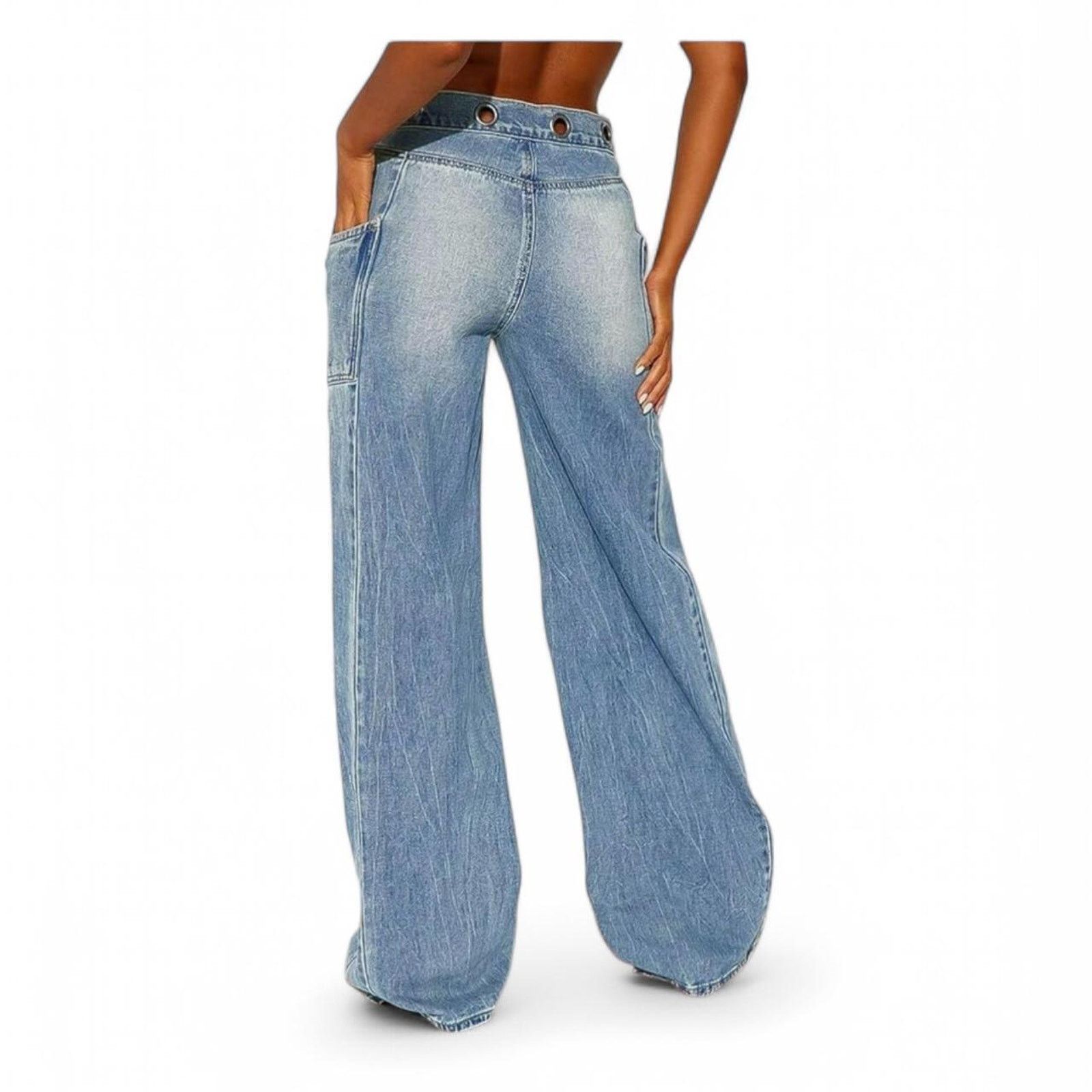 Fashion Nova Fashion Nova Women’s High Waisted Wide Leg Jeans NWT - 11 Size 32" / US 10 / IT 46 - 2 Thumbnail