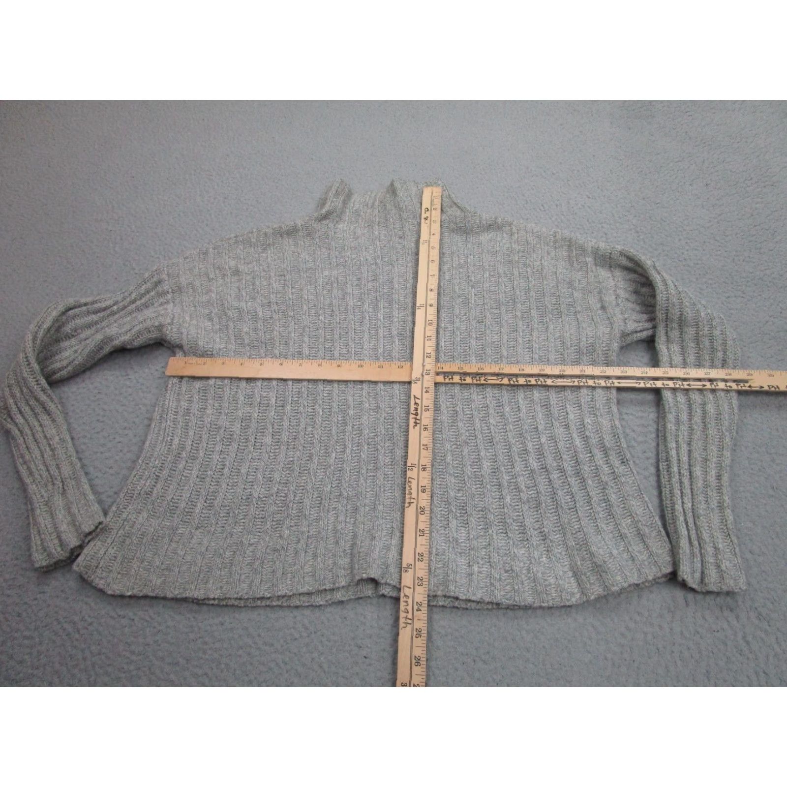 Vintage SWTR Sweater Womens Large Gray Merino Cashmere Mock Neck Ribbed Knit Pullover Size L / US 10 / IT 46 - 6 Thumbnail