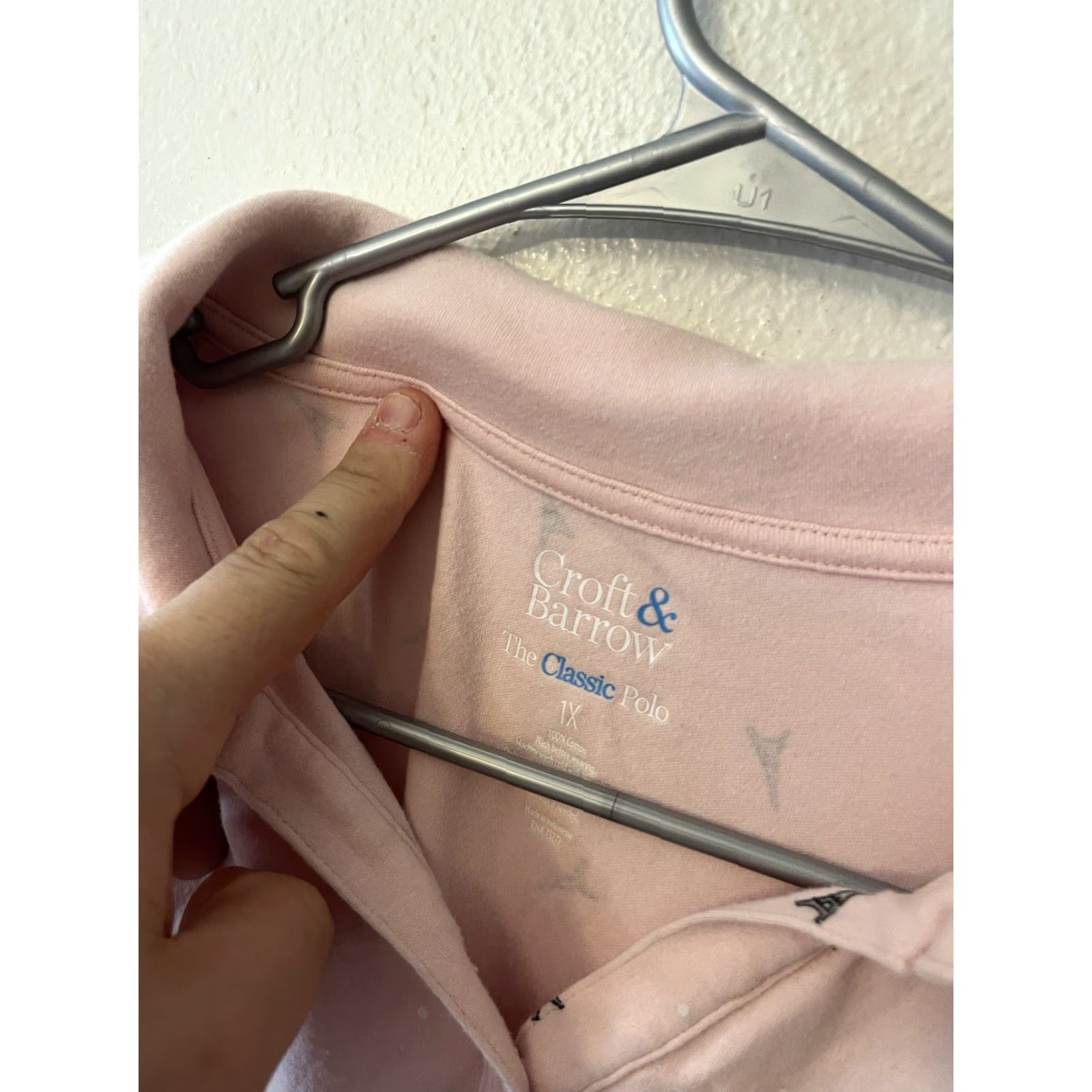 Croft & Barrow Croft & Barrow Polo Shirt Womens 1X Pink Cotton Classic Polo Shirt Paris Eiffel Tower Theme Casual Sleeve Short Sleeve Knits 100% Cotton Size XL / US 12-14 / IT 48-50 - 3 Thumbnail