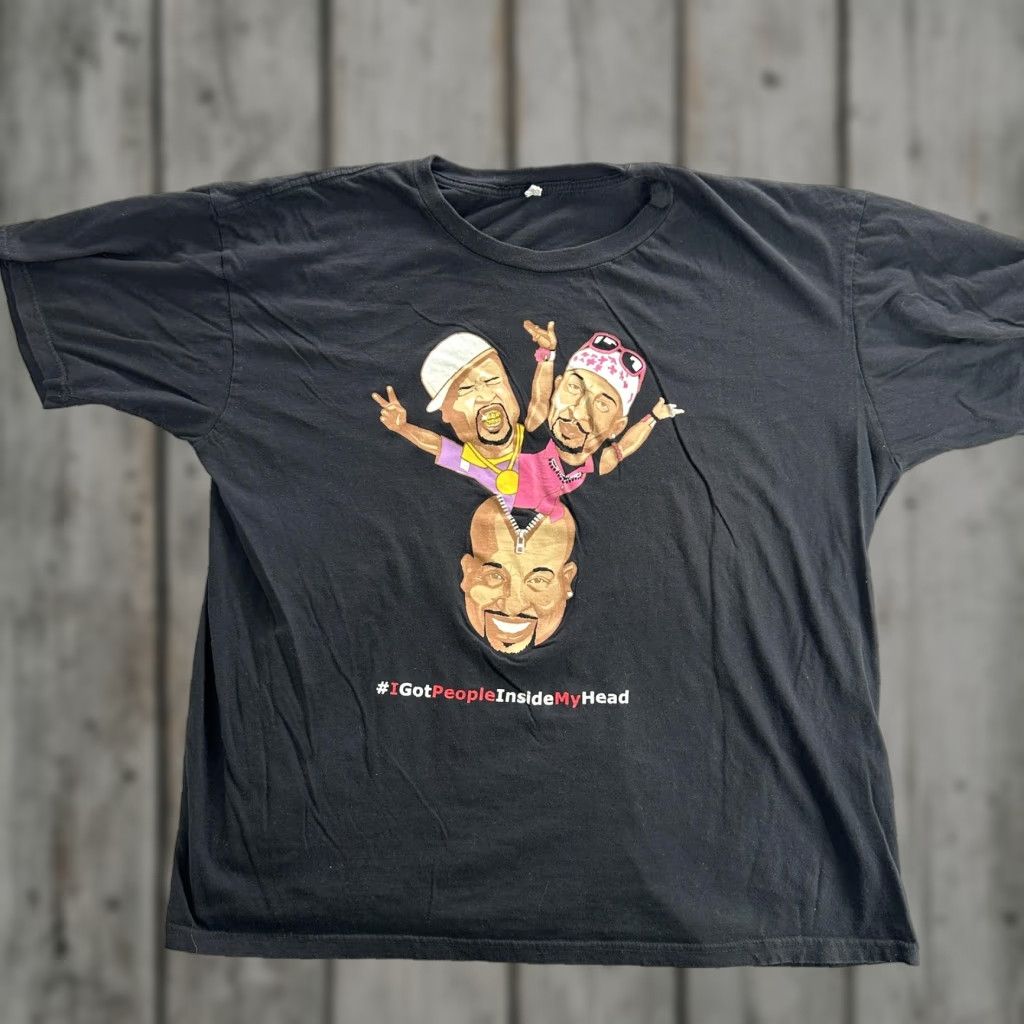 Hanes VINTAGE Hanes Black Graphic T-Shirt Mens XL Short Sleeve Hip Hop Comedy Parody 90s Size US XL / EU 56 / 4 - 1 Thumbnail