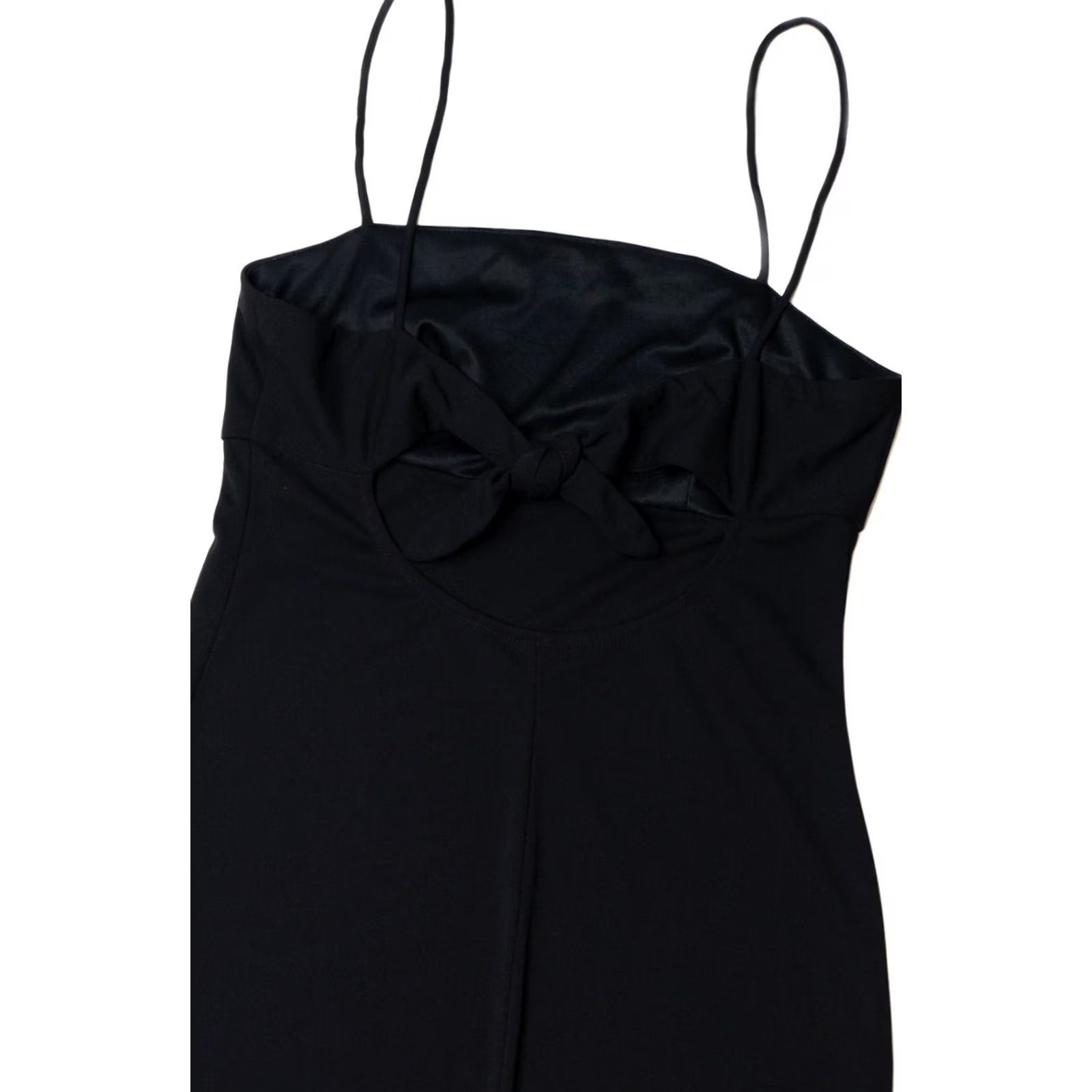 Vintage VINTAGE Teresa Page Black Open Tie Back Dress X-Small Spaghetti Straps Dress Womens Size XL / US 12-14 / IT 48-50 - 2 Thumbnail