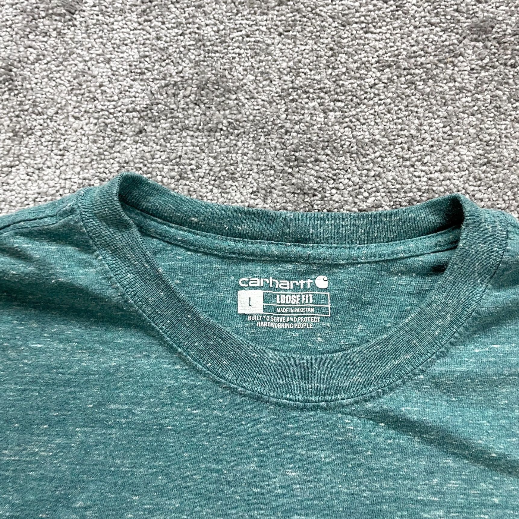Carhartt Carhartt K87 T-Shirt Mens Large Green Loose Fit Crew Neck Pocket Tee Top Size US L / EU 52-54 / 3 - 3 Thumbnail