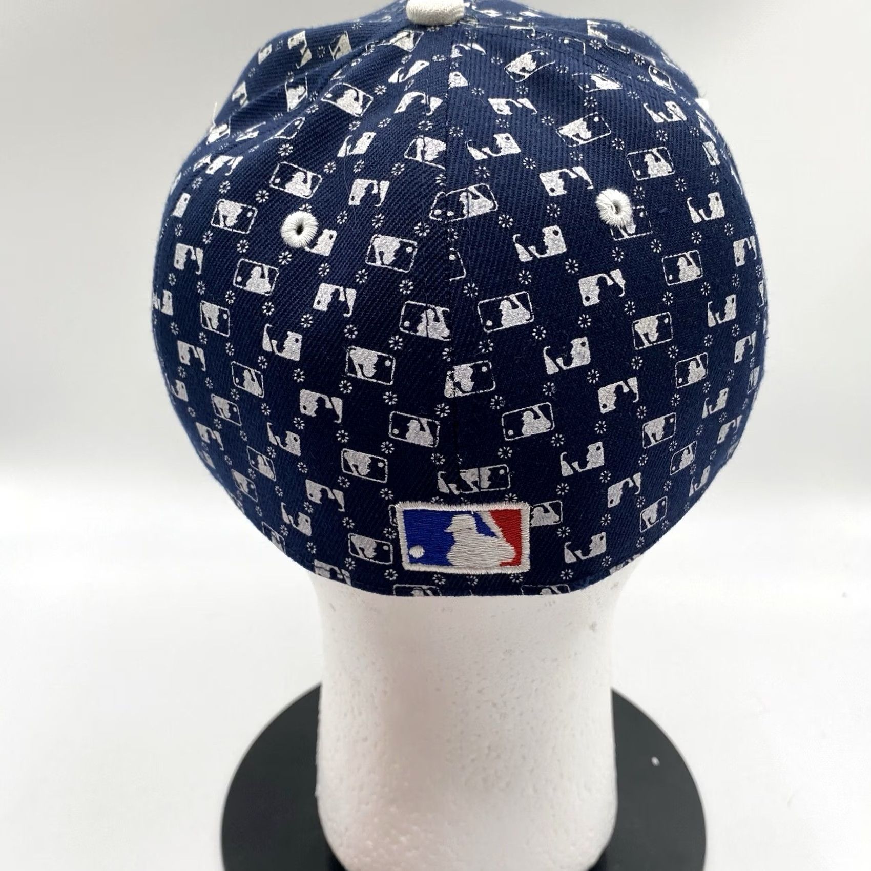 MLB VTG Original MLB All Over Logo Baseball Cap Hat Navy Blue Sz 7 1/4 Size ONE SIZE - 5 Thumbnail