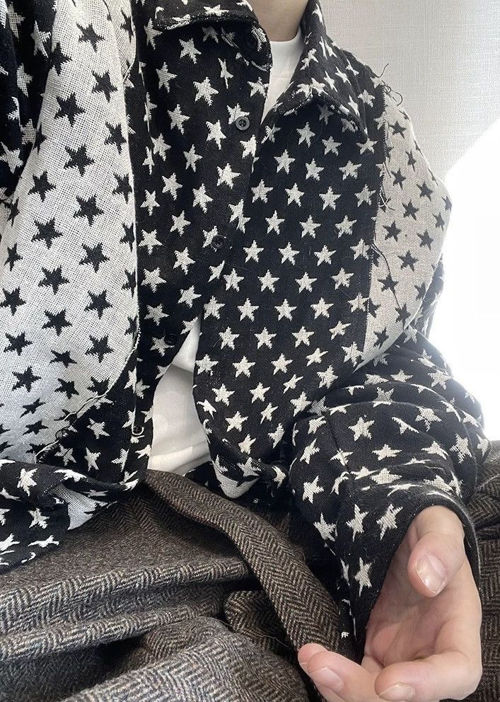 Japanese Brand × Vintage Avant garde y2k oversized distressed star panel shirt Size US XL / EU 56 / 4 - 5 Thumbnail