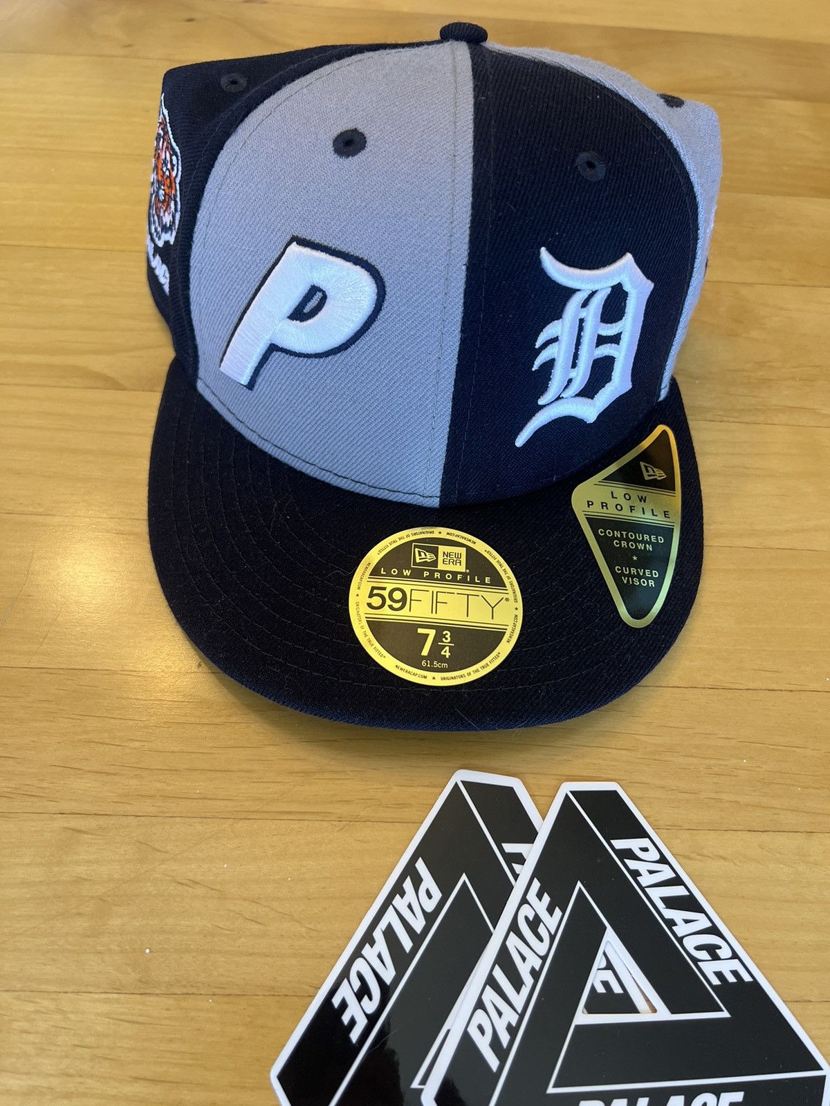 image of New Era Detroit Tigers Fitted Hat 7 3/4 in Grey/Navy, Men's