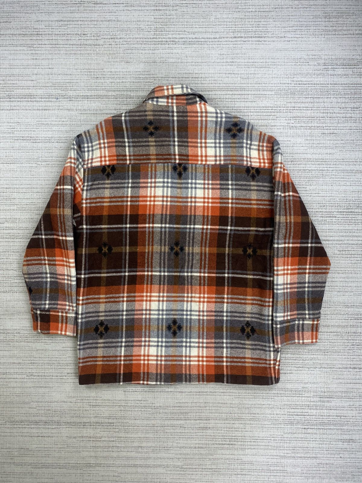 Portuguese Flannel × Vintage Vintage Mistral Made In Portugal Orange Checker Flannel Size US L / EU 52-54 / 3 - 2 Thumbnail