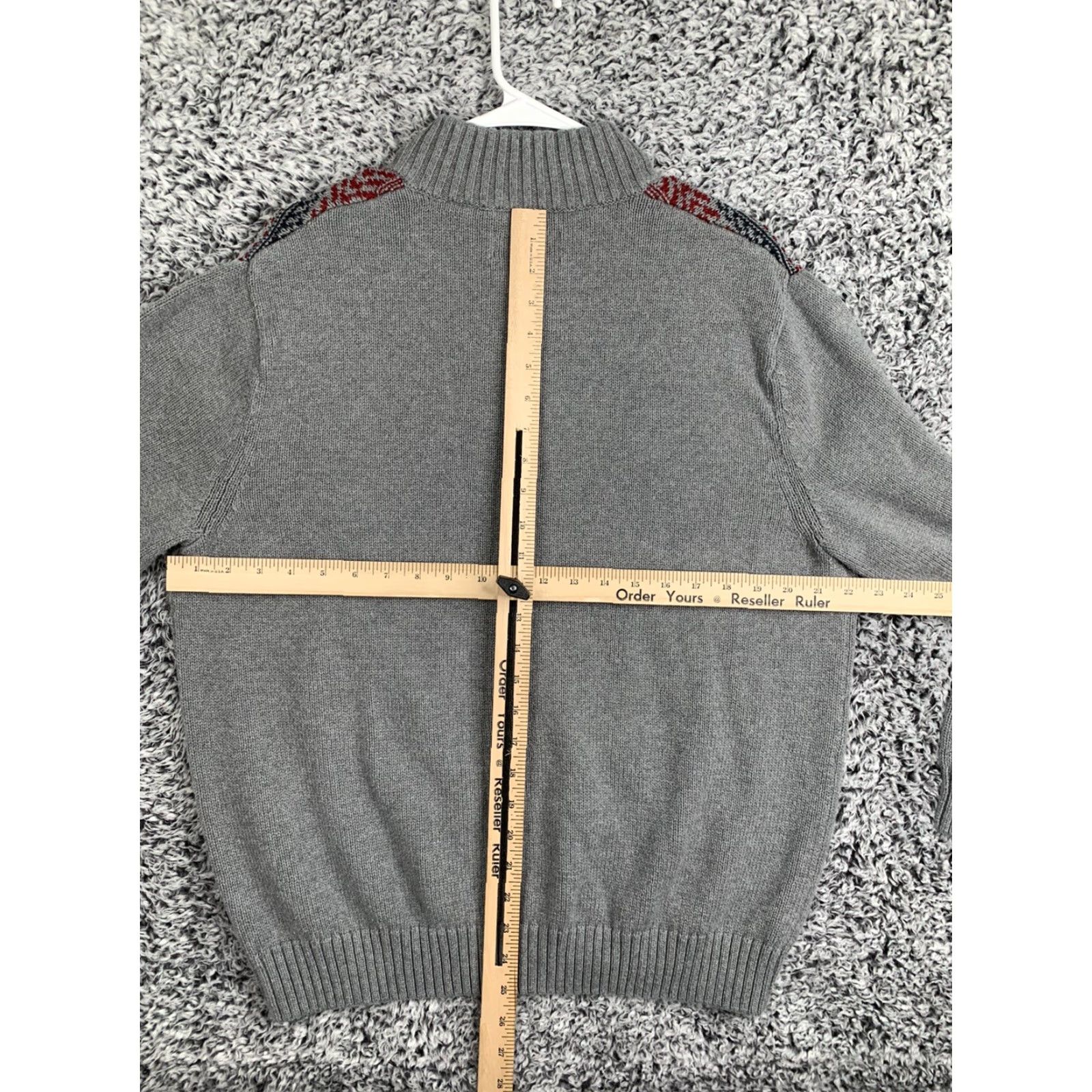 Chaps Chaps Pullover Sweater Mens L Gray Henley Mock Neck Cable-Knit Button Shuffle Detailed Craftmanship Size US L / EU 52-54 / 3 - 3 Thumbnail