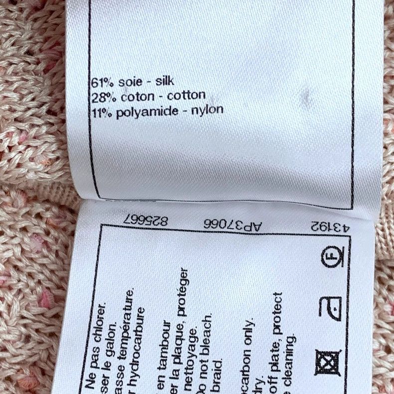 Chanel Chanel Pink mulberry silk V-neck long-sleeved knitted card Size XS / US 0-2 / IT 36-38 - 8 Thumbnail