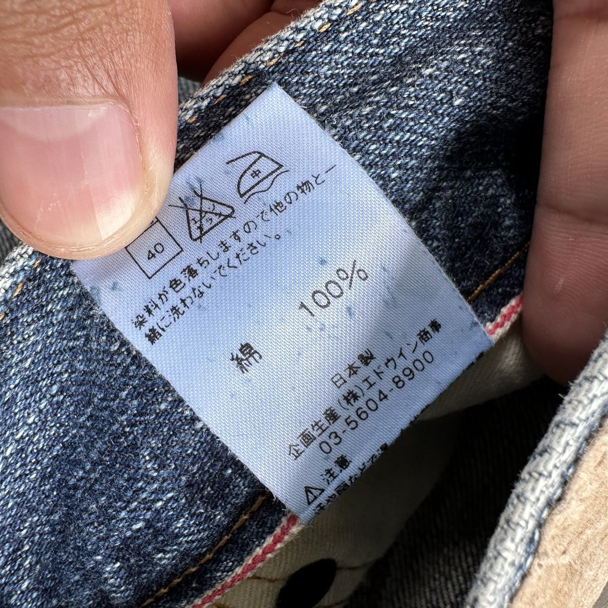 Edwin × Jean × Vintage Vintage Edwin Redline Faded Denim Jean Pant W30 Size US 30 / EU 46 - 7 Thumbnail