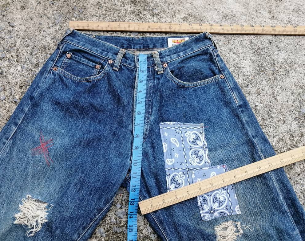 Big John × Japanese Brand Big John Made In Japan Patchwork Selvedge Baggy Jeans Size US 28 / EU 44 - 6 Thumbnail