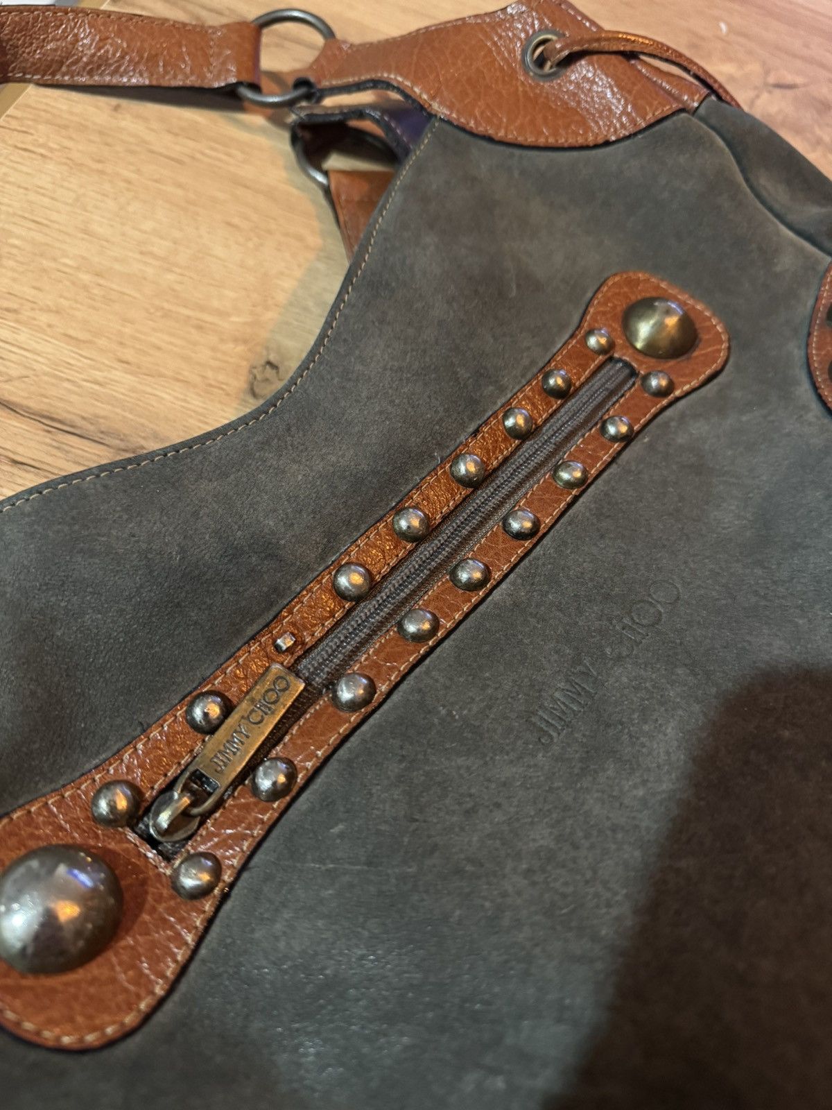 Jimmy Choo Vintage Jimmy Choo bag in nubuck and natural leather Size ONE SIZE - 6 Thumbnail