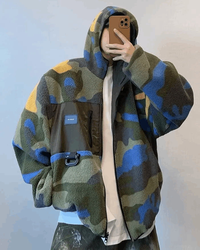 Japanese Brand × Vintage Vintage Street Hip Hop Camouflage Warm Hooded Jacket Coat Size US L / EU 52-54 / 3 - 2 Thumbnail
