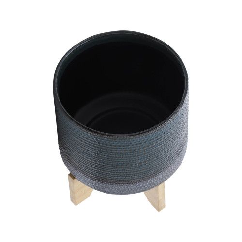 Designer × Homemade 8" DOTTED PLANTER W/ WOOD STAND, GREEN Size US L / EU 52-54 / 3 - 5 Thumbnail