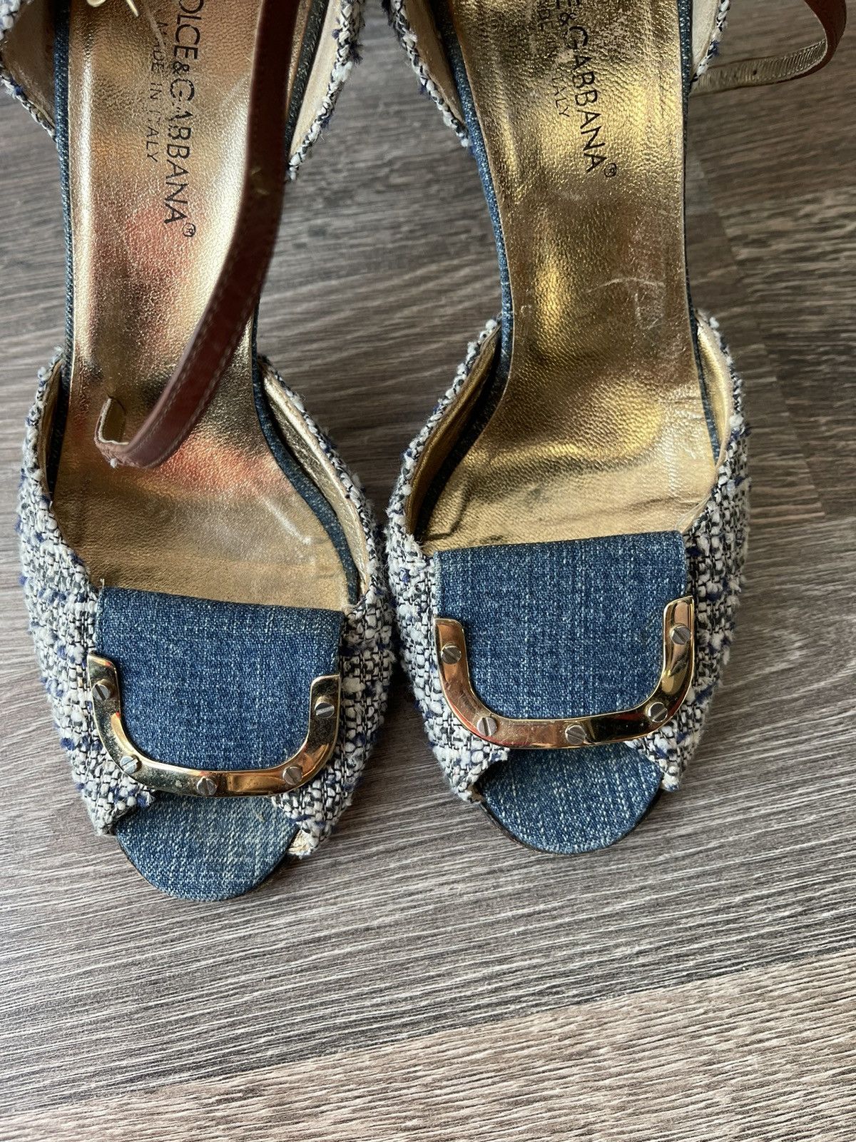 Dolce & Gabbana Dolce & Gabbana Heels Shoes pumps tweed and jeans Size US 8 / IT 38 - 7 Thumbnail