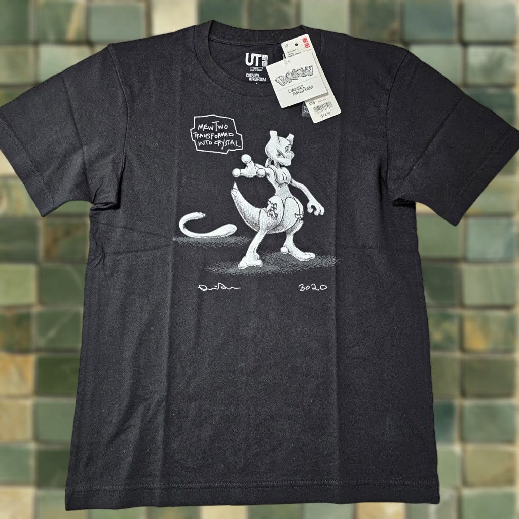 Uniqlo Uniqlo Daniel Arsham Crystal Mewtwo 3020 Pokemon Graphic UT Shirt Adult XXS Black Cotton Logo Short Sleeve Crew Neck Men T-Shirt Anime 90s? Size US XXS / EU 40 - 1 Thumbnail