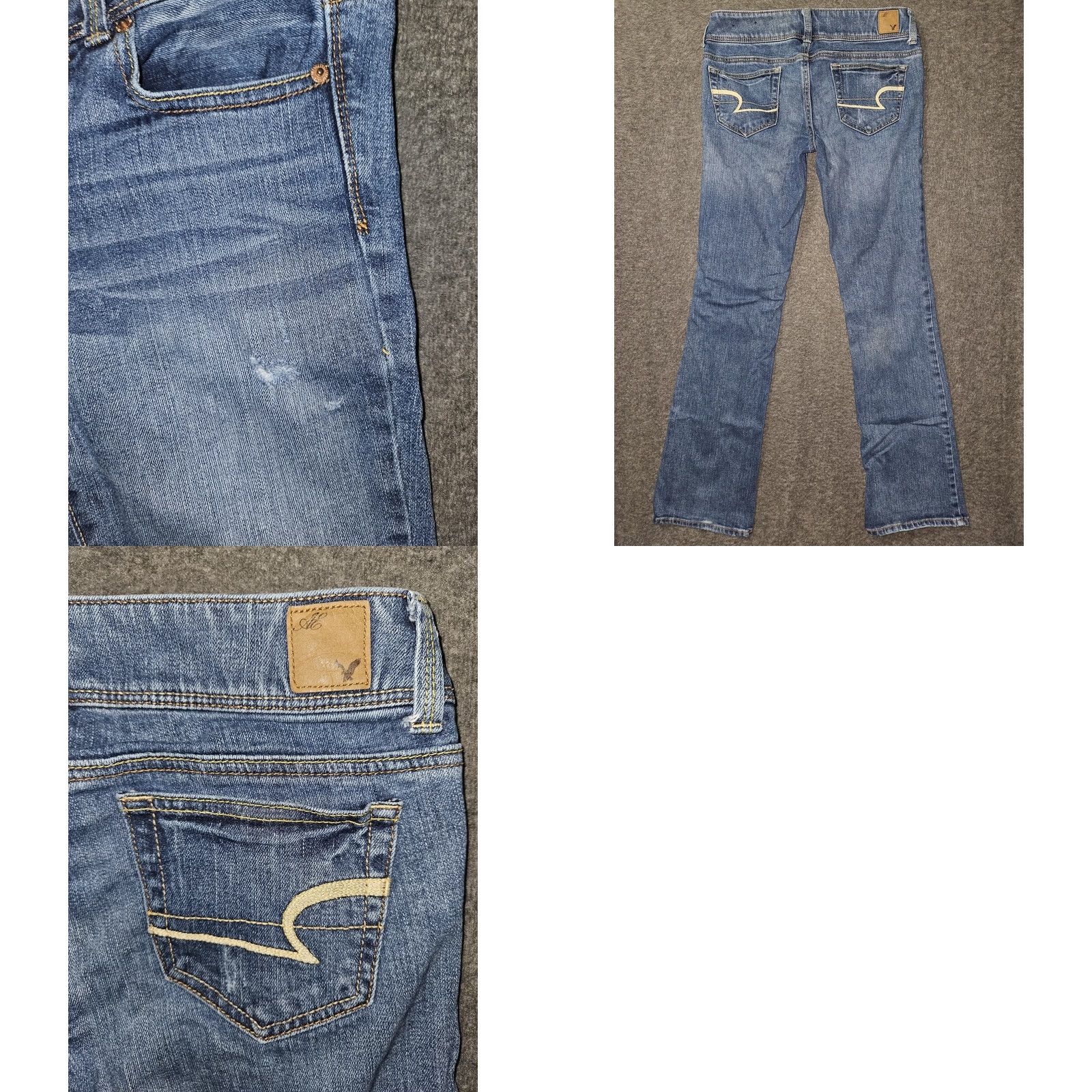 Vintage VINTAGE? No. American Eagle Jeans Womens Slim Bootstretch Distressed 5-Pocket Denim Bootcut Blue Medium 90s City Preppy Womens Size 28" / US 6 / IT 42 - 8 Thumbnail