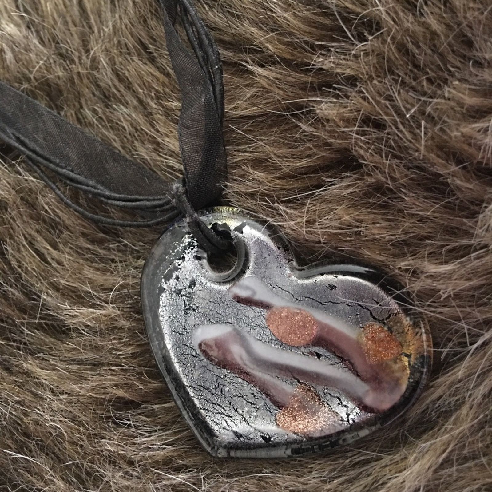 Vintage Vintage handmade heart shape glass necklace Size ONE SIZE - 6 Thumbnail