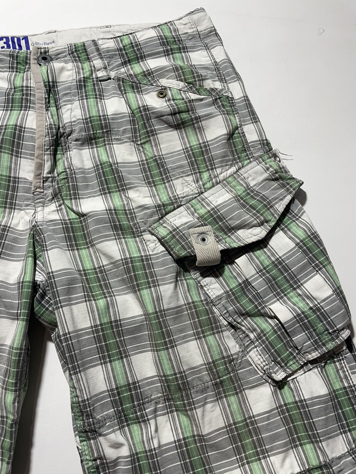 G-Star G Star Raw Plaid Cargo Shorts Size US 31 - 3 Thumbnail