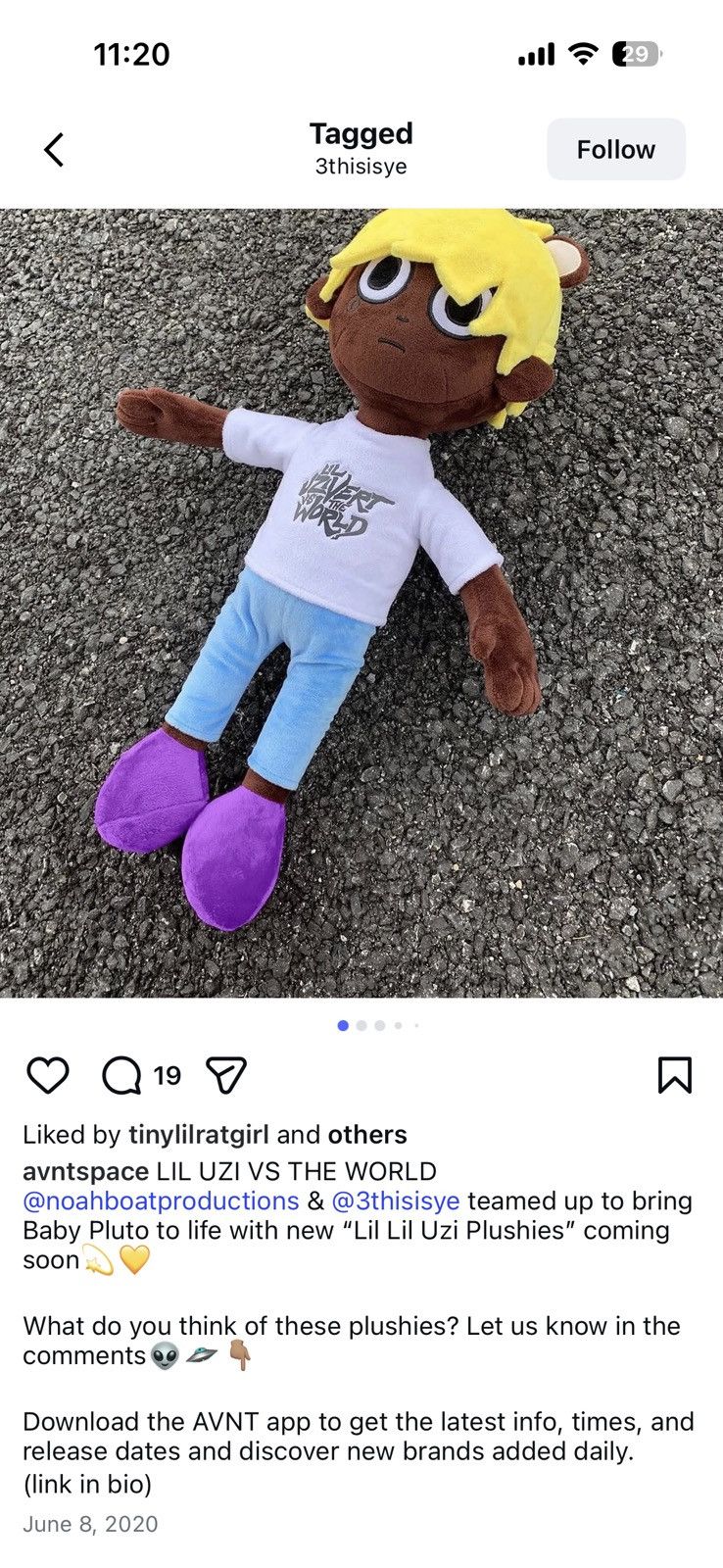 Lil Uzi Vert Lil Uzi Vert Plush Size ONE SIZE - 4 Thumbnail