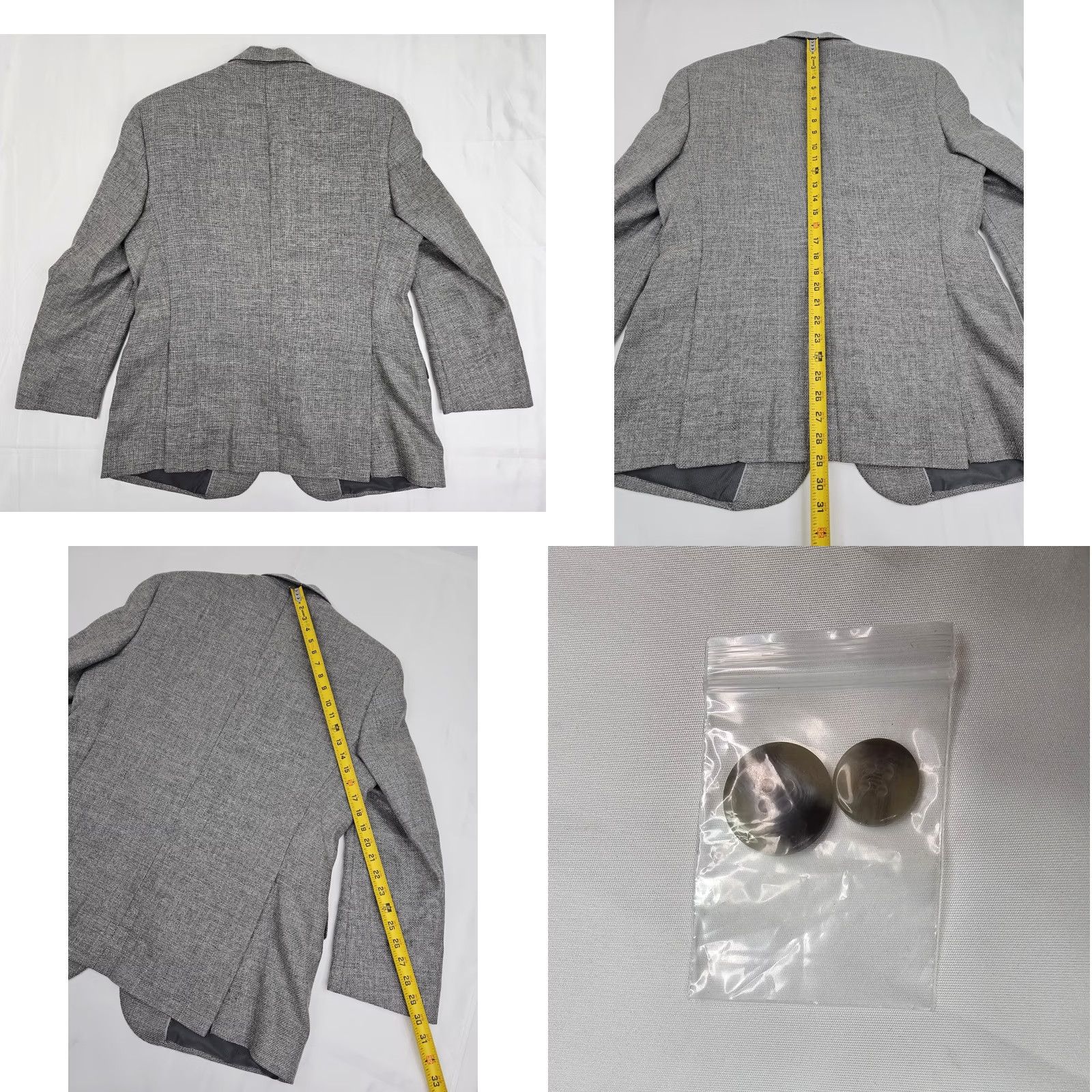 Joseph Abboud Joseph Abboud Sport Coat Gray Wool Linen Hopsack Lanificio T.G. di Fabio 42R Size US XS / EU 42 / 0 - 9 Thumbnail